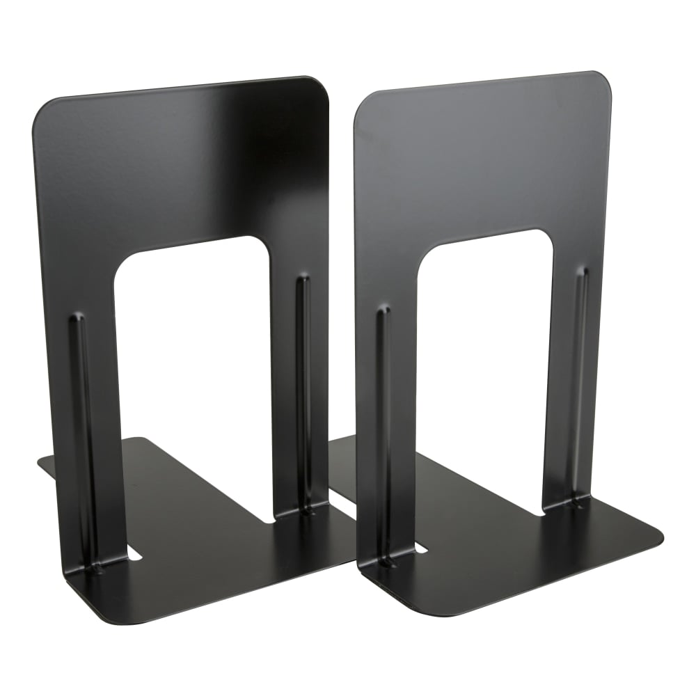 Business Source Heavy-Gauge Steel Book Supports, 8-1/2in x 9in x 6in, Black, Box Of 12 (Min Order Qty 2) MPN:BSN42551BX