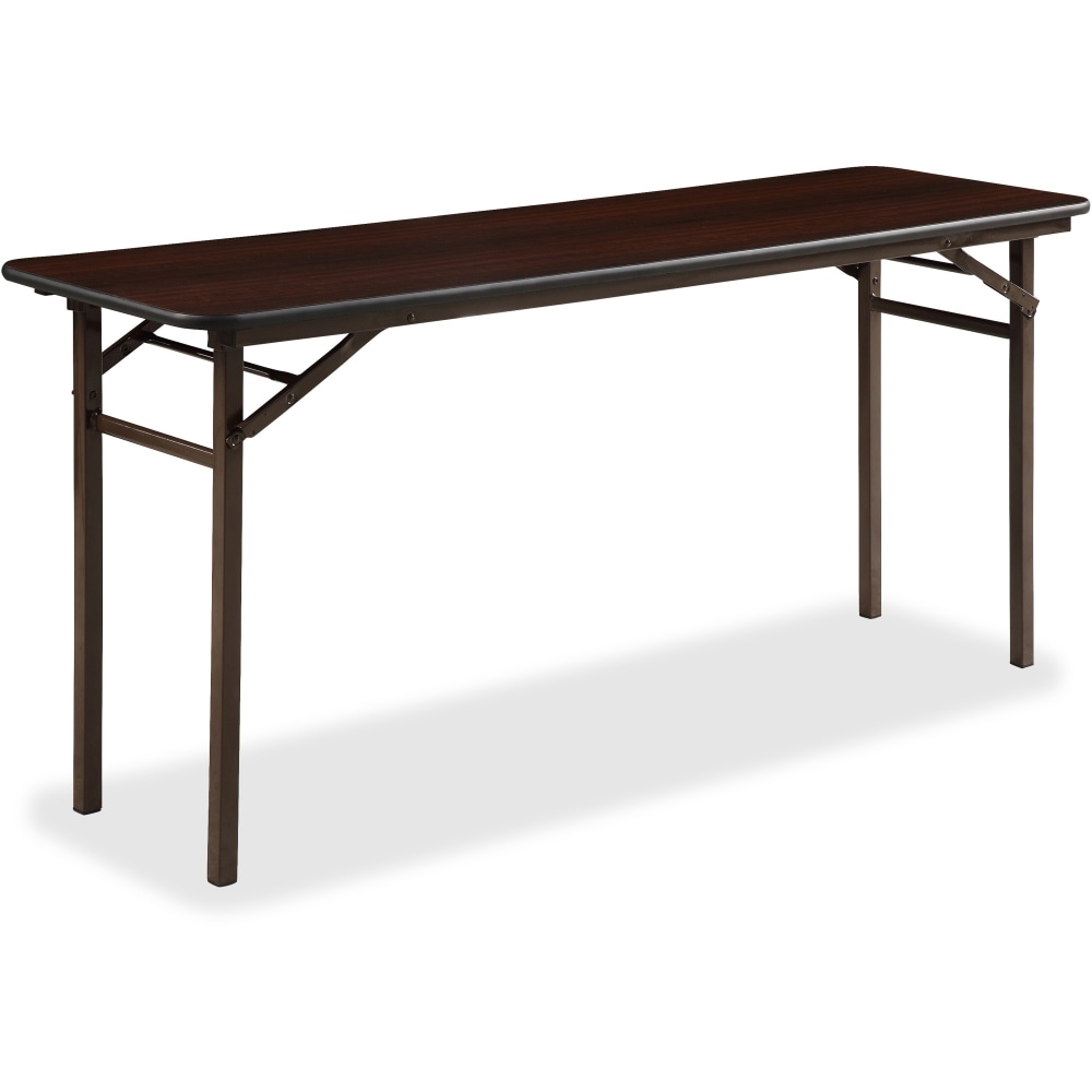 Lorell Laminate Folding Banquet Table, 29inH x 60inW x 18inD, Mahogany MPN:60725