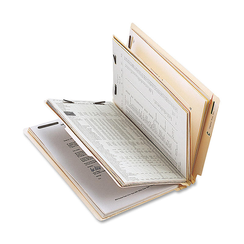 Sparco End-Tab Classification Folders, Letter Size, 2 Dividers, Manila, Box Of 10 (Min Order Qty 2) MPN:17254
