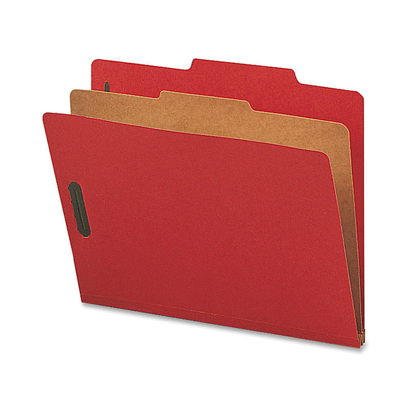 Nature Saver 1-Divider Colored Classification Folders, Letter Size, Bright Red, Box Of 10 (Min Order Qty 2) MPN:SP17201