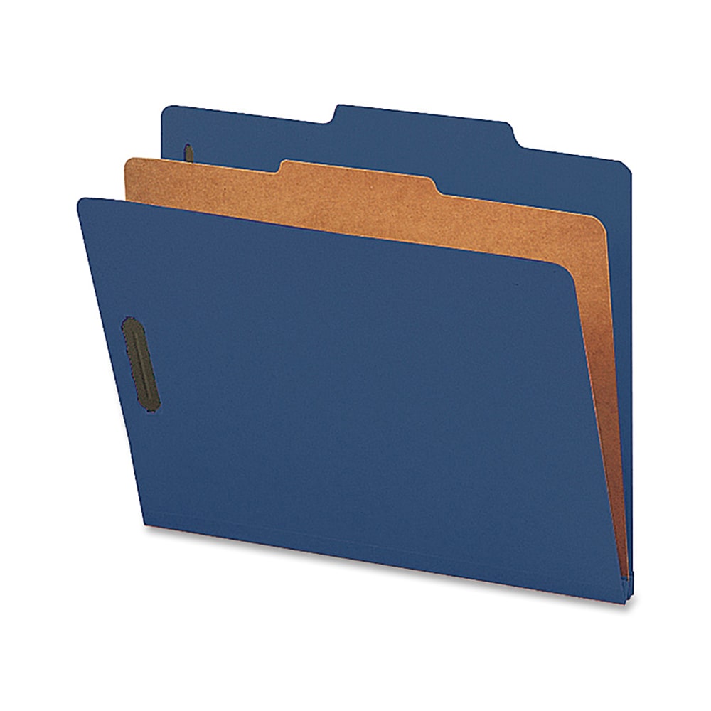 Nature Saver 1-Divider Colored Classification Folders, Letter Size, Dark Blue, Box Of 10 (Min Order Qty 2) MPN:SP17202