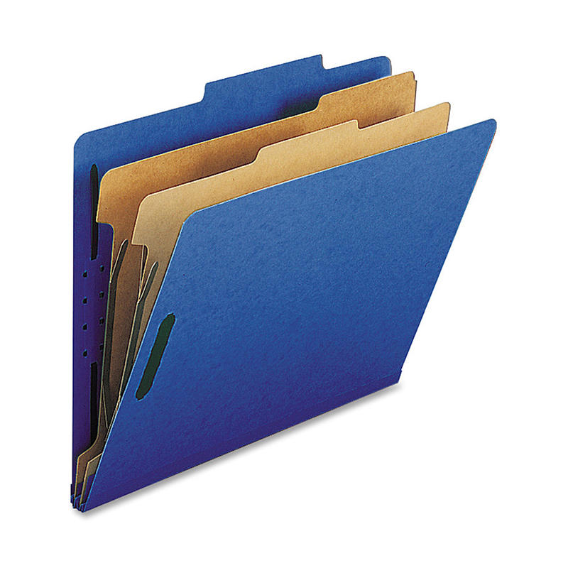 Nature Saver 2-Divider Classification Folders, Letter Size, Dark Blue, Box Of 10 (Min Order Qty 2) MPN:SP17207