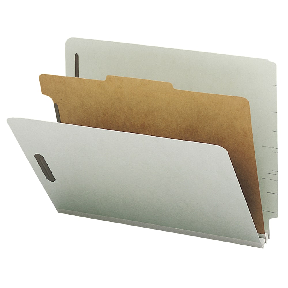 Nature Saver Classification Folders With Standard Dividers, Letter Size, 100% Recycled, Gray/Green, Box Of 10 (Min Order Qty 2) MPN:SP17251