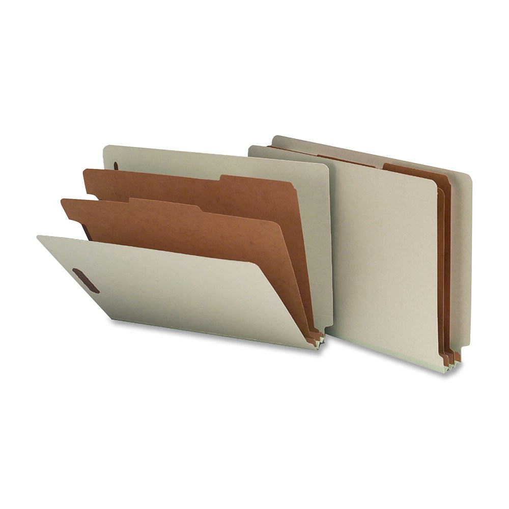 Nature Saver 2-Divider Classification Folders, Letter Size, 100% Recycled, Gray/Green, Box Of 10 (Min Order Qty 2) MPN:SP17252