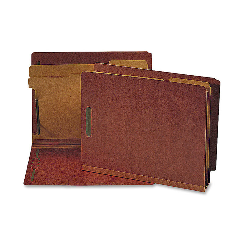 Nature Saver Red Classification Folders With 2 Dividers, Letter Size, 75% Recycled, Box Of 10 MPN:SP17258