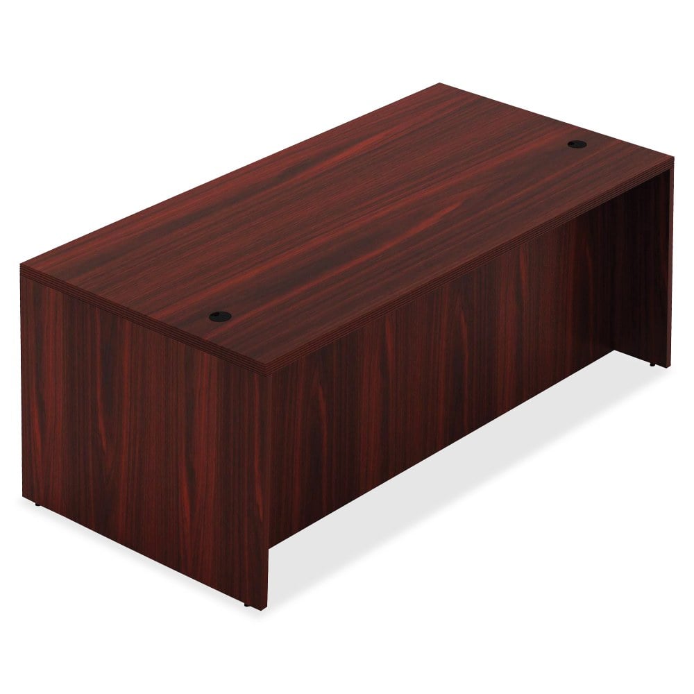 Lorell Chateau 66inW Shell Computer Desk, Mahogany MPN:34302