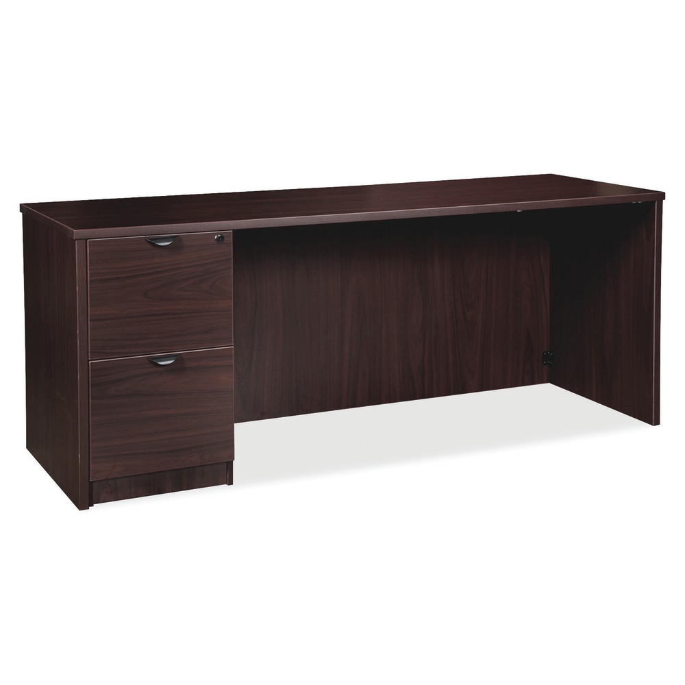 Lorell Prominence 2.0 72inW Left-Pedestal Credenza Computer Desk, Espresso MPN:LLRPC2472LES