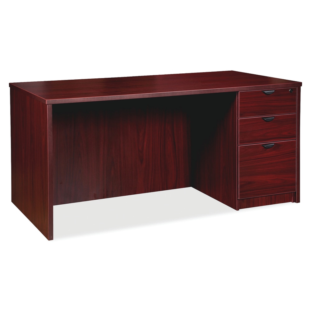 Lorell Prominence 2.0 60inW Right-Pedestal Computer Desk, Mahogany MPN:LLRPD3060RSPMY
