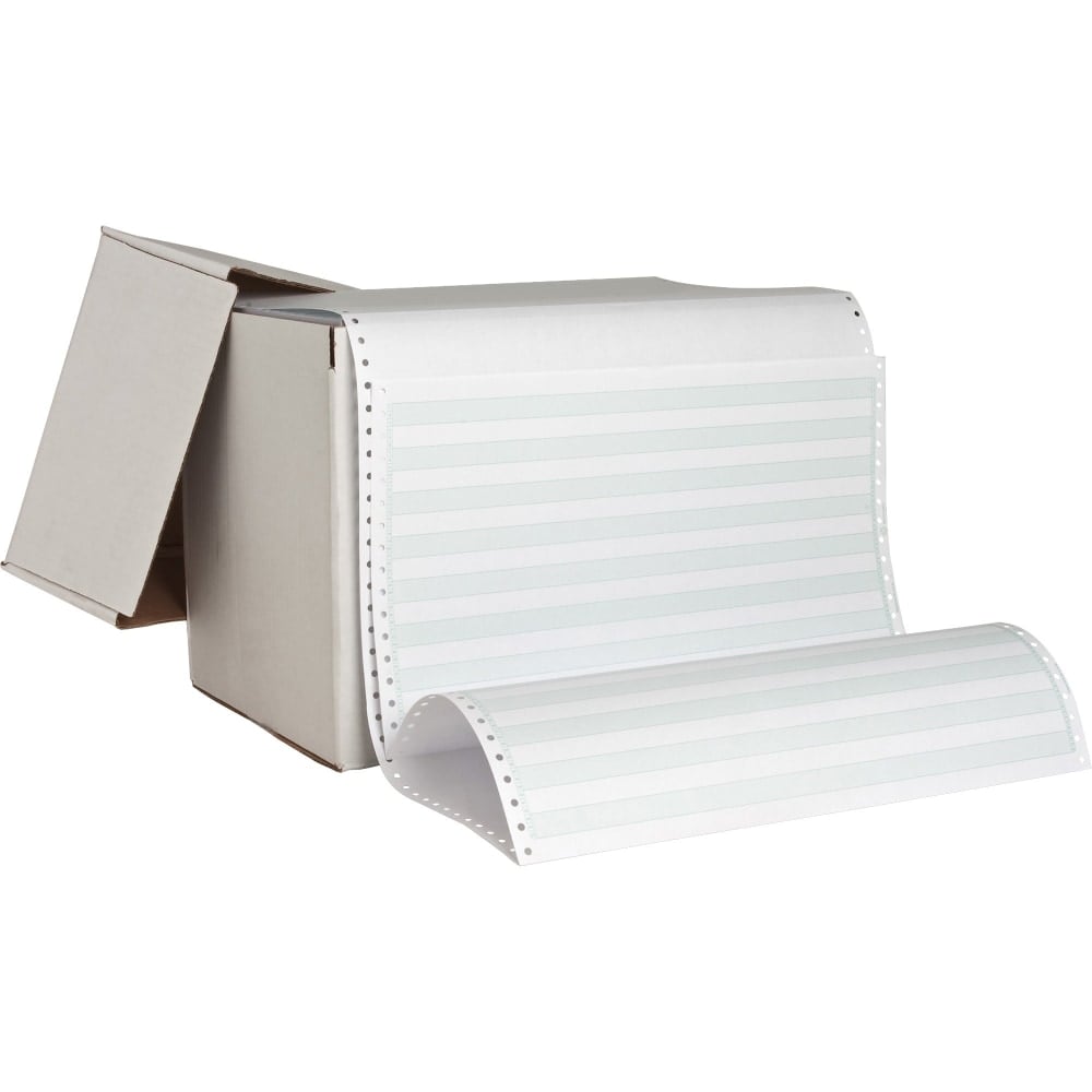 Sparco Continuous Paper, 14 7/8in x 8 1/2in, 20 Lb, Green Bar, Carton Of 2,600 Forms MPN:02182
