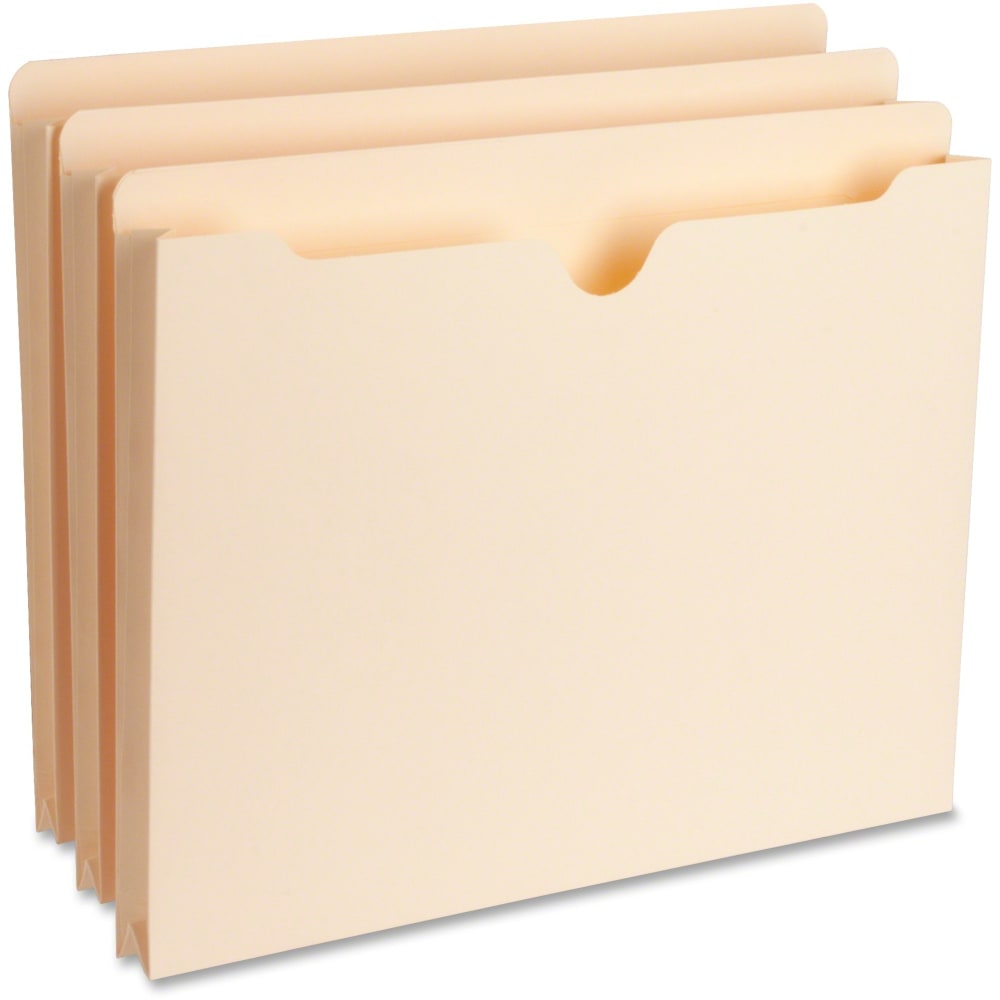Business Source Straight Tab Cut Letter Recycled File Pocket - 8 1/2in x 11in - 1in Expansion - Manila - 10% Recycled - 50 / Box (Min Order Qty 2) MPN:65797