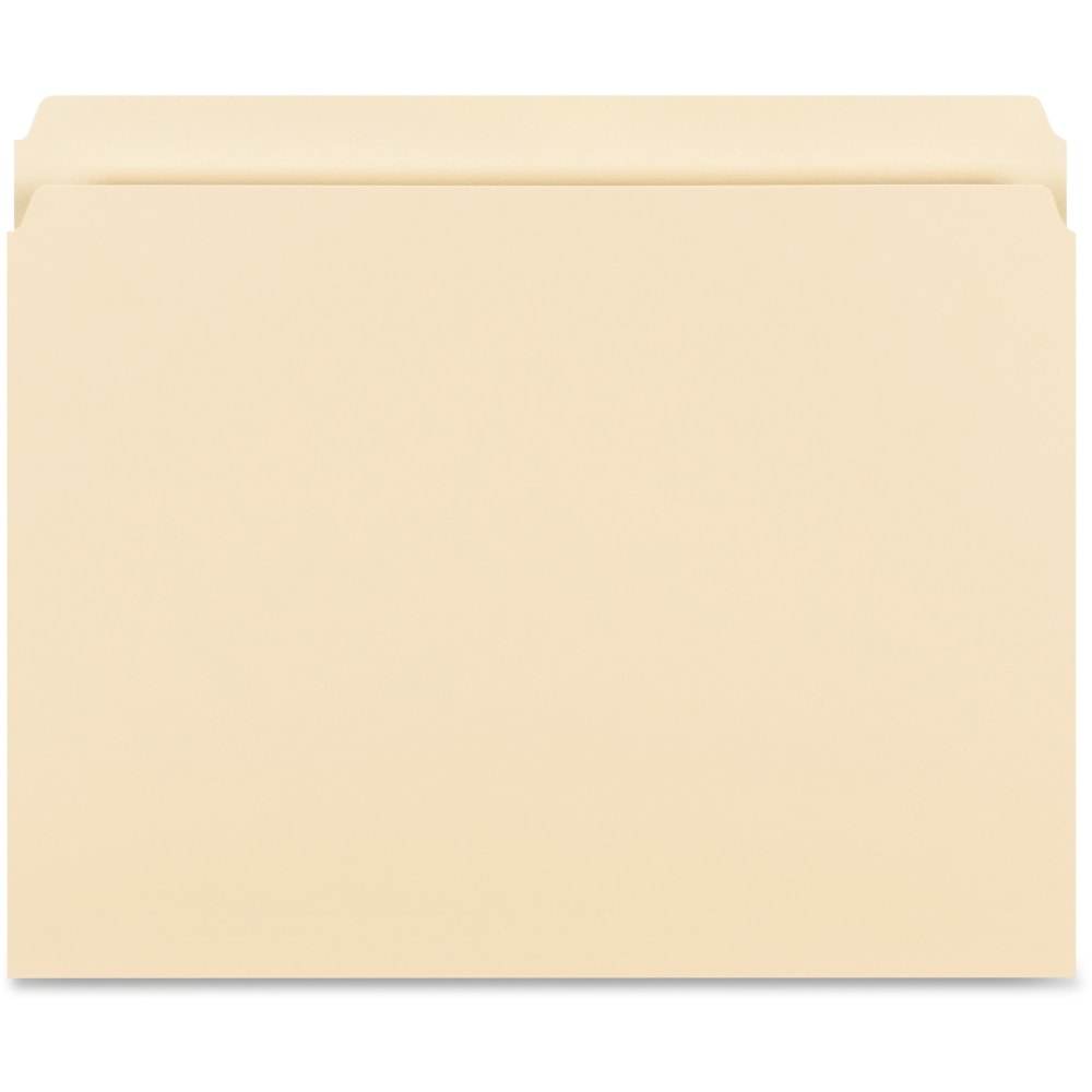 Business Source Straight-Cut 1-ply Tab Heavyweight File Folders - Letter - 8 1/2in x 11in Sheet Size - Straight Tab Cut - 14 pt. Folder Thickness - Manila - Recycled - 50 / Box (Min Order Qty 3) MPN:16518