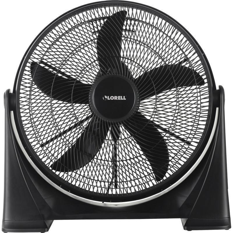 Lorell Box Fan - 20in Diameter - 3 Speed - Tilt Adjustment, Lightweight - 24.2in Height x 24.2in Width x 7.2in Depth - Plastic - Black MPN:00301