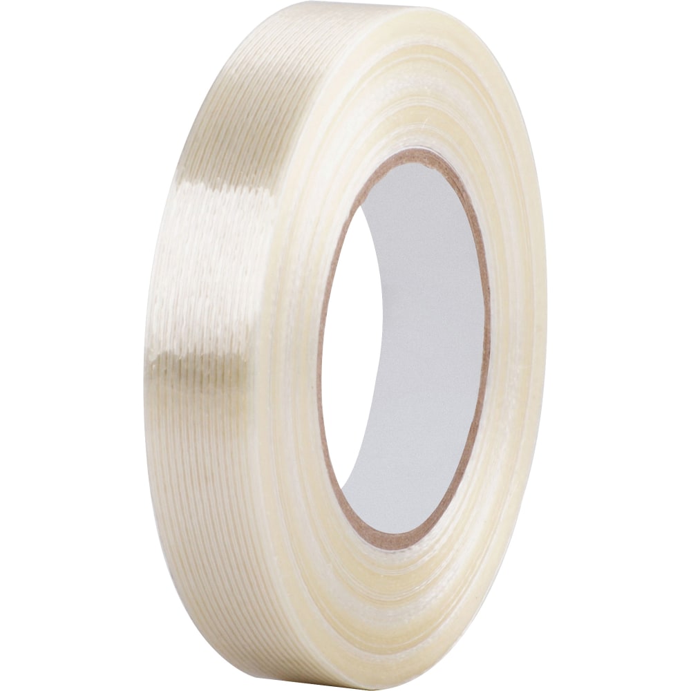 Business Source Heavy-duty Filament Tape - 60 yd Length x 1in Width - 3in Core - Fiberglass Filament - 1 / RollRoll - White (Min Order Qty 9) MPN:64017