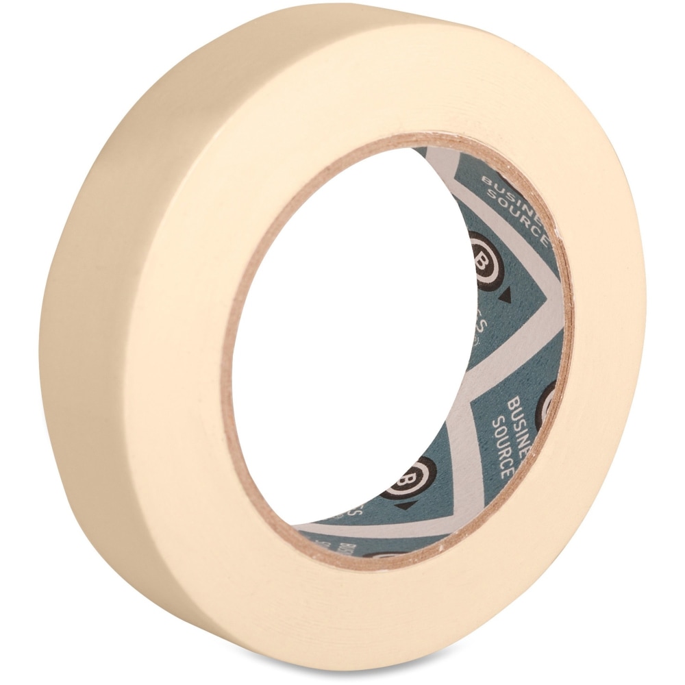 Business Source Utility-purpose Masking Tape - 1in Width x 60 yd Length - 3in Core - Crepe Paper Backing - 1 Roll - Tan (Min Order Qty 34) MPN:16461