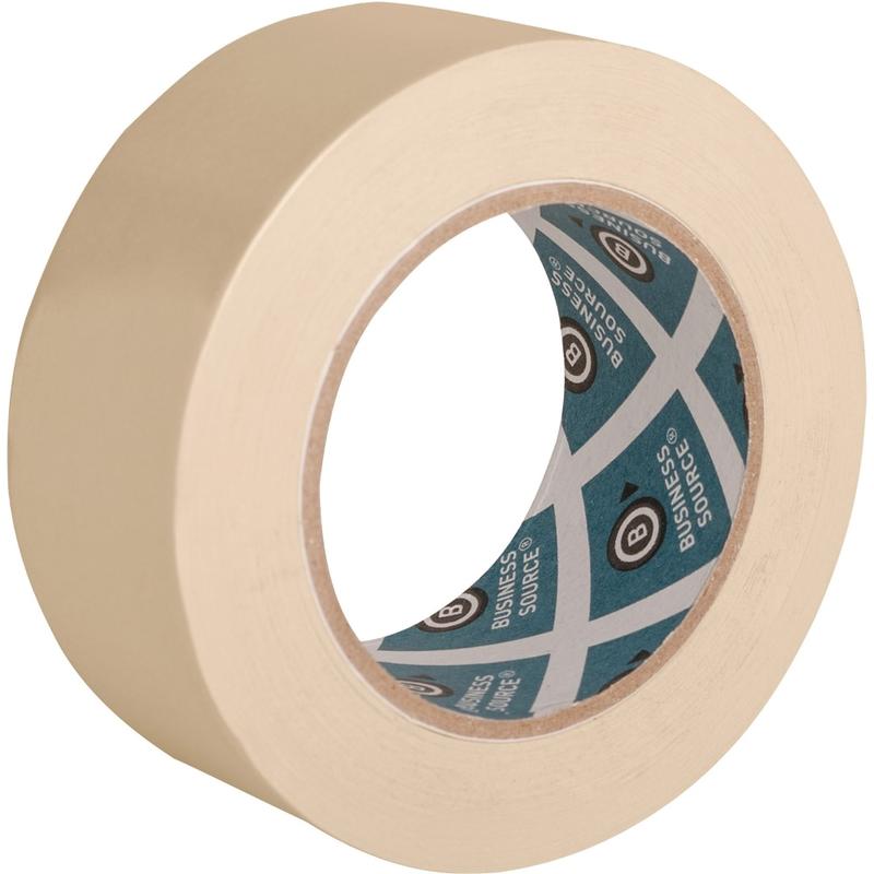 Business Source Utility-purpose Masking Tape - 60 yd Length x 2in Width - 3in Core - Crepe Paper Backing - For Bundling, Holding, Sealing, Masking - 1 / Roll - Tan (Min Order Qty 13) MPN:16462