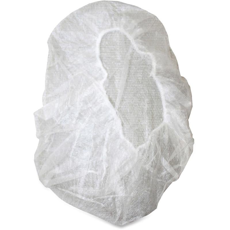 Genuine Joe Nonwoven Bouffant Cap - Recommended for: Hospital, Laboratory - Large Size - 21in Stretched Diameter - Contaminant Protection - Polypropylene - White - Lightweight, Comfortable, Elastic Headband - 100 / Pack (Min Order Qty 9) MPN:85140