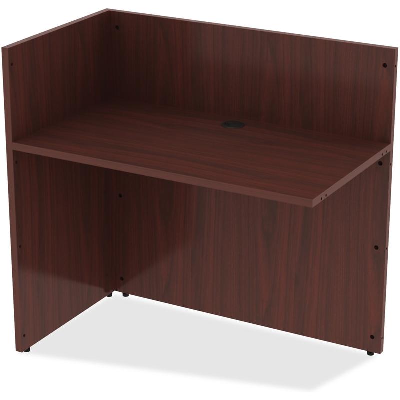 Lorell Essentials 42inW Reception Computer Desk Return, Mahogany MPN:59627