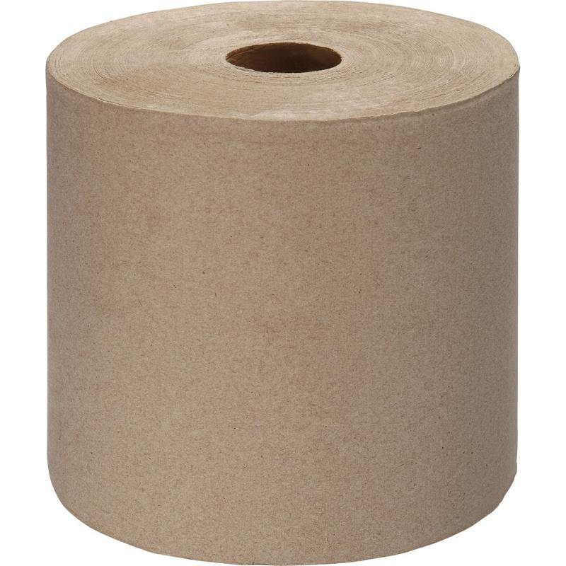 Genuine Joe Embossed Hardwound 1-Ply Paper Towels, Kraft, Pack Of 6 Rolls (Min Order Qty 2) MPN:22800