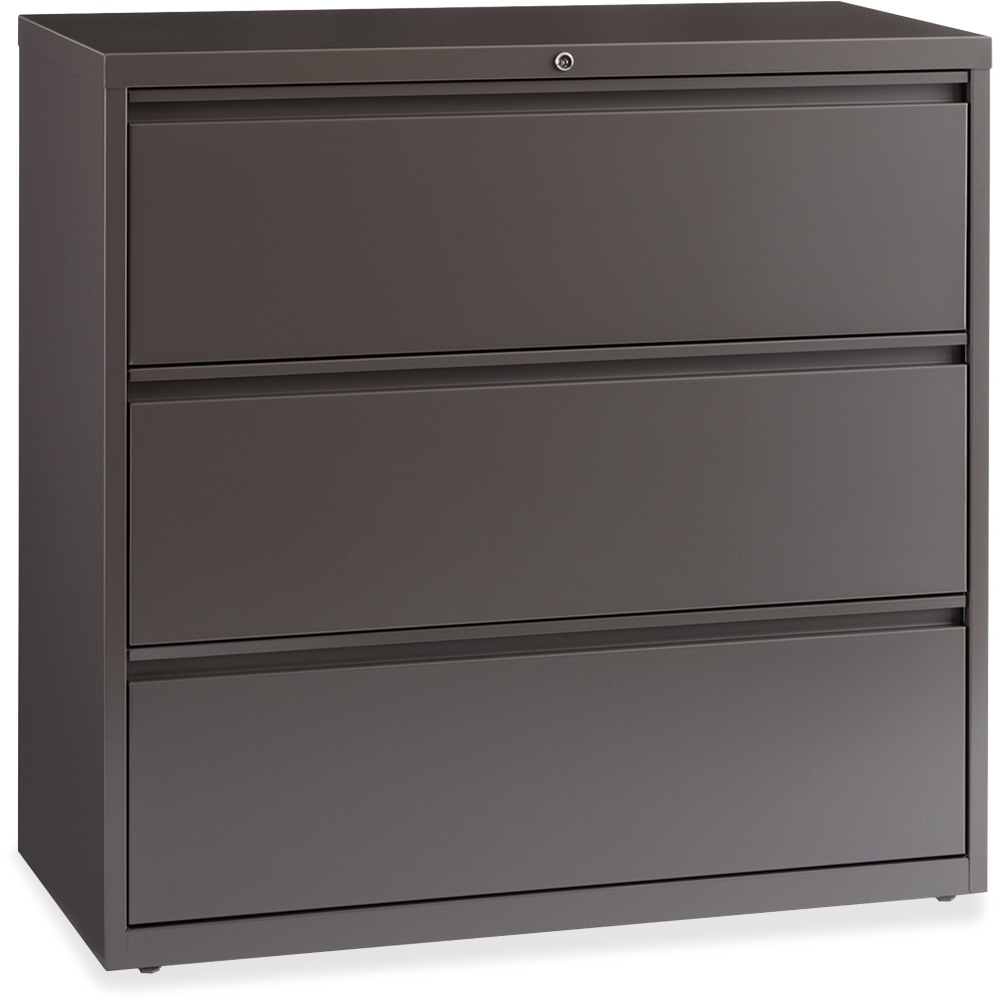 Lorell 42inW x 18-5/8inD Lateral 3-Drawer File Cabinet, Medium Tone Gray MPN:60476