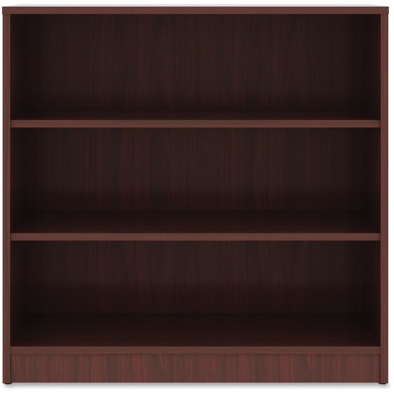 Lorell 36inH 3-Shelf Bookcase, Mahogany MPN:99781
