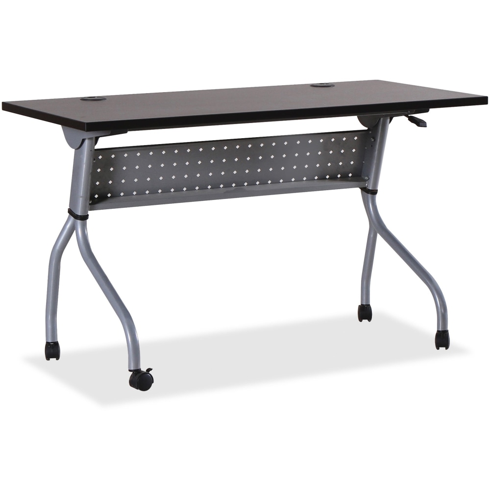 Lorell Flip Top Training Table, 48inW, Espresso/Silver MPN:60729