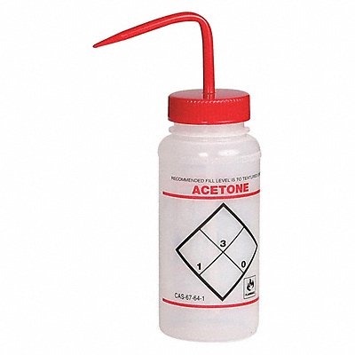 Wash Bottle Std 16 oz Acetone Red PK3 MPN:F11642-0622
