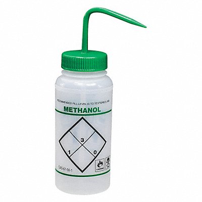 Wash Bottle Std 16 oz Methanol Green PK6 MPN:F11646-0623
