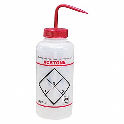 Wash Bottle Std 32 oz Acetone Red PK6 MPN:F11646-2232