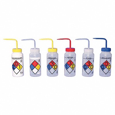Wash Bottle Standard 16 oz Assorted PK6 MPN:F11816-0050