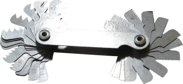 30 Leaf, 4 to 42 TPI Range, Steel Screw Pitch Gage MPN:14-035-0