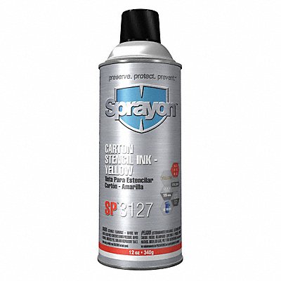 Stencil Ink Aerosol Can Yellow 12 oz. MPN:SC3127000