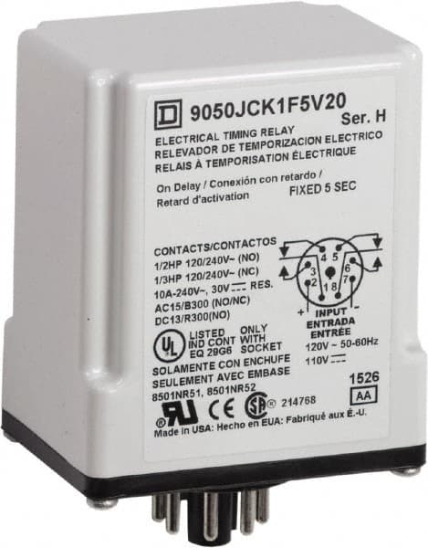 DPDT Time Delay Relay MPN:9050JCK1F5V20