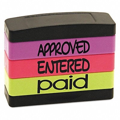 Stamp Approved-Entered-Paid Assorted Ink MPN:8802
