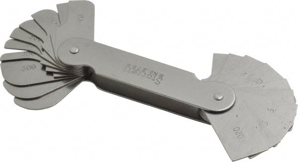 Radius Gage Set: 0.02 to 0.4