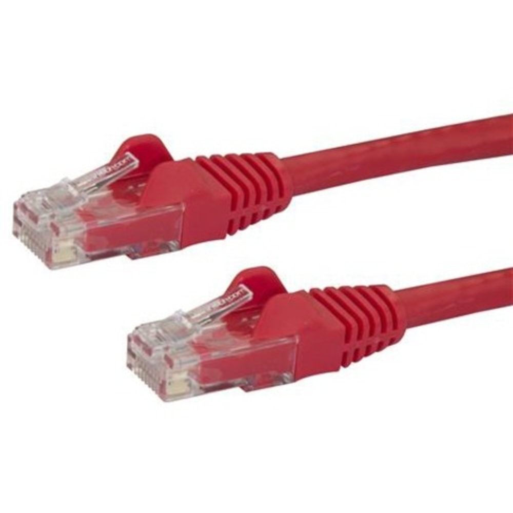 StarTech.com 20ft Red Cat6 Patch Cable with Snagless RJ45 Connectors - Long Ethernet Cable - 20ft Cat 6 UTP Cable - First End: 1 x RJ-45 Male Network - Second End: 1 x RJ-45 Male Network - Patch Cable - Gold Plated Connector - Red (Min Order Qty 6) MPN:N6