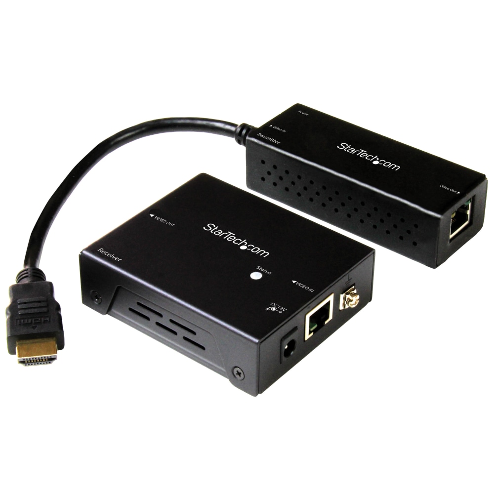 StarTech.com 4K HDMI Extender with Compact Transmitter - Up to 70 m (230 ft.) - HDBaseT Extender Kit - UHD 4K - ST121HDBTDK - HDBaseT extender kit over CAT 5 transmitter is USB powered and features a built-in HDMI cable reducing clutter MPN:ST121HDBTDK