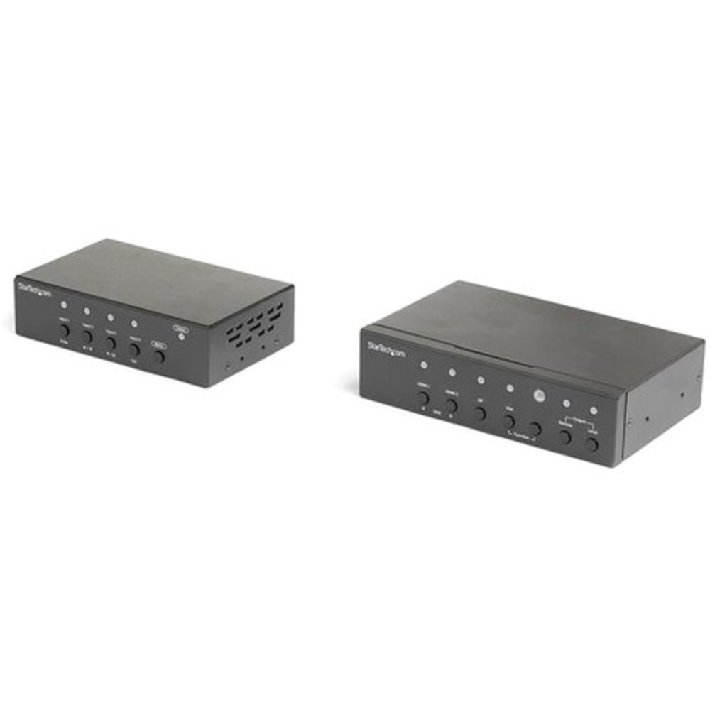 StarTech.com Multi-Input HDBaseT Extender Kit with Built-In Switch and Video Scaler - DisplayPort HDMI and VGA Over CAT6 or CAT5 - Connect four video sources to a remote HDMI display over CAT5/CAT6 cabling MPN:ST121HDBTSC