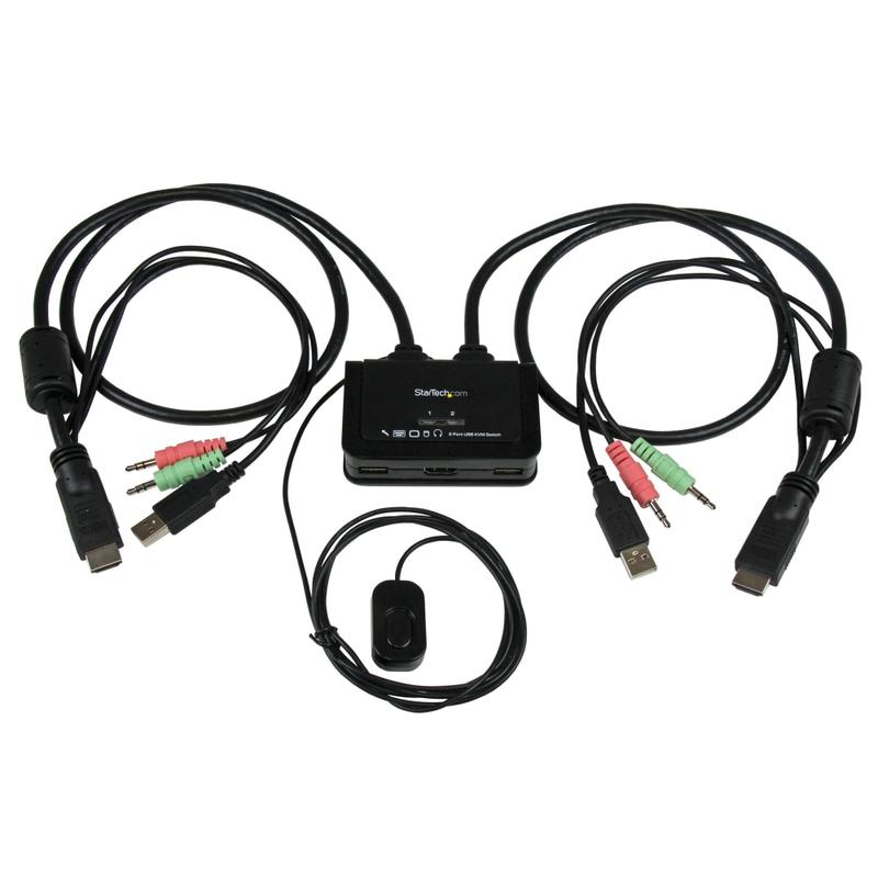 StarTech.com 2 Port USB HDMI Cable KVM Switch with Audio and Remote Switch - USB Powered MPN:SV211HDUA