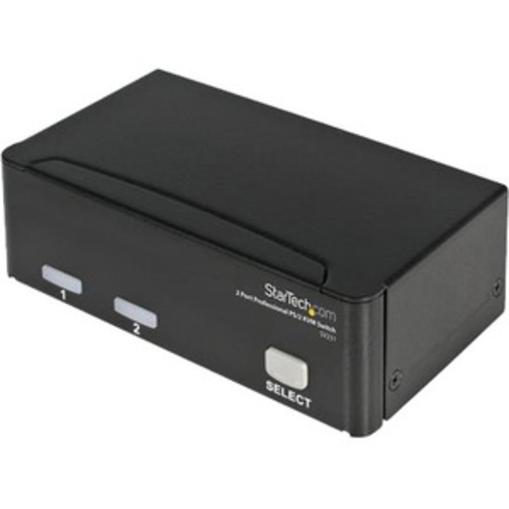 StarTech.com 2 Port Professional PS/2 KVM switch - PS/2 - 2 ports - 1 local user - 1U - Control up to two VGA and PS/2-connected computers from a single keyboard, mouse and monitor - usb kvm switch - 2 port kvm switch - vga kvm switch MPN:SV231