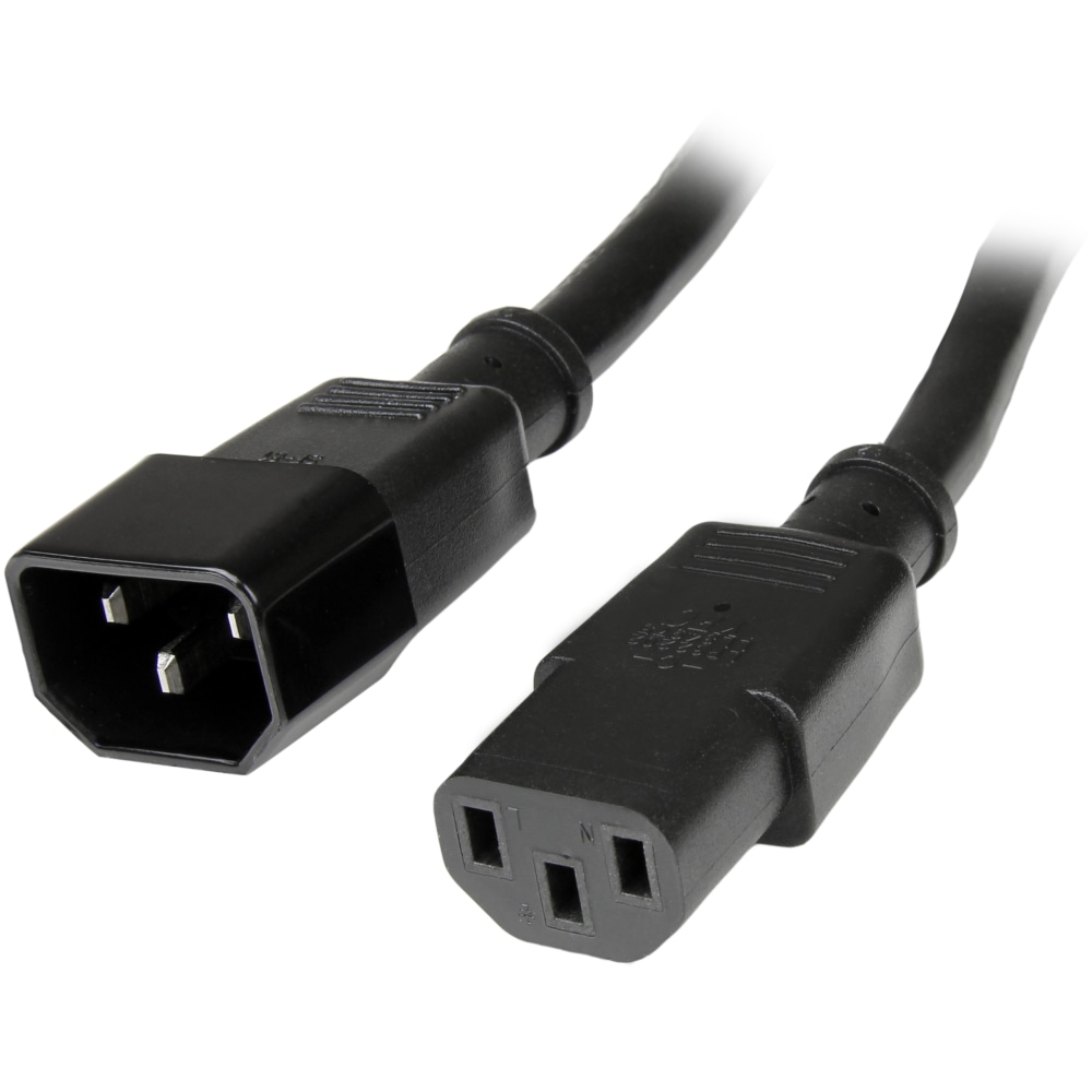 StarTech.com 1ft (0.3m) Power Extension Cord, C14 to C13, 10A 125V, 18AWG, Computer Power Cord Extension, Power Supply Extension Cable (Min Order Qty 8) MPN:PXT1001