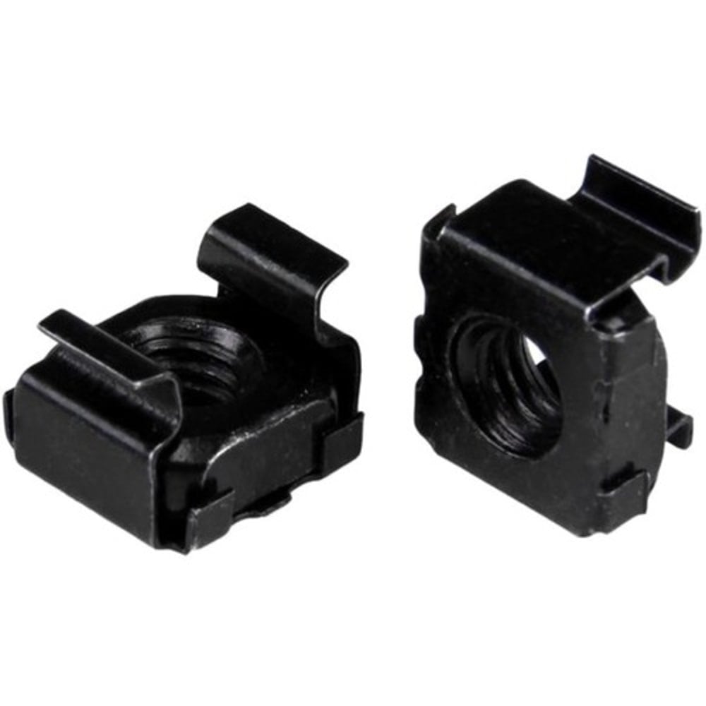 StarTech.com M6 Cage Nuts - 100 Pack, Black - M6 Mounting Cage Nuts for Server Rack & Cabinet (Min Order Qty 2) MPN:CABCAGENT62B