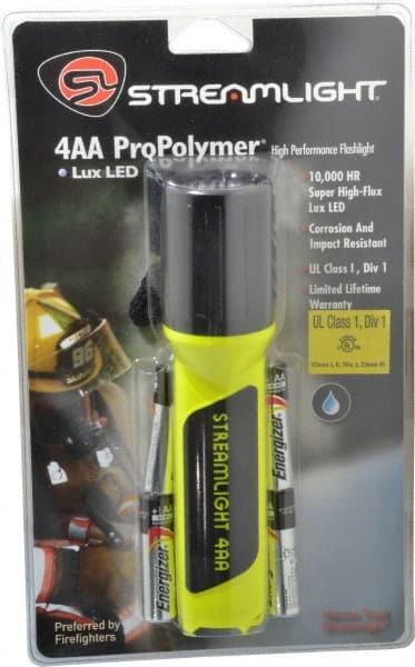 Handheld Flashlight: LED, 6 hr Max Run Time, AA Battery MPN:68602