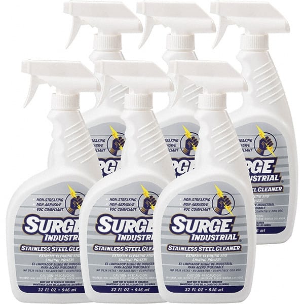Metal & Stone Cleaner: Liquid, 32 fl oz Spray Bottle, Unscented MPN:SJSS 0032