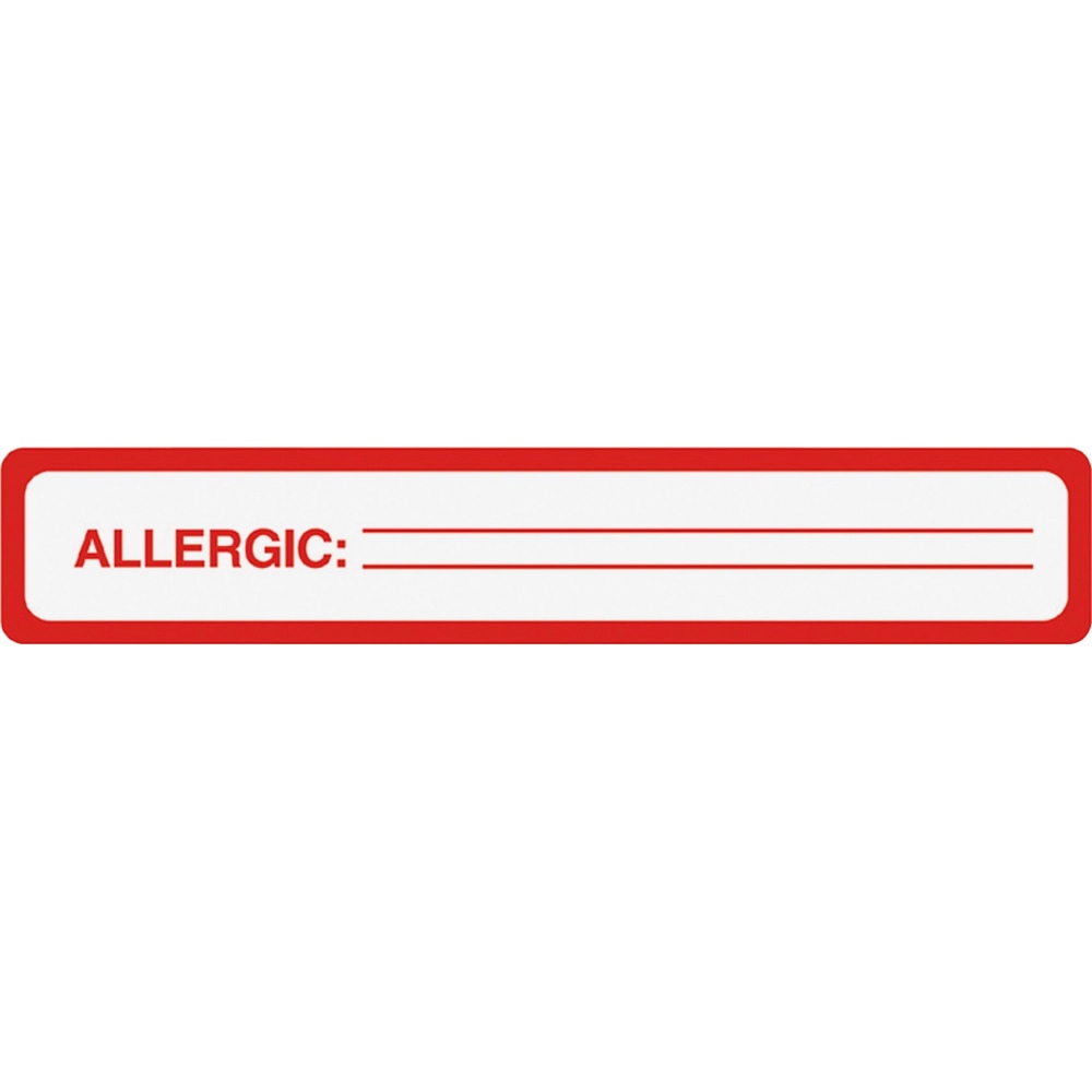 Tabbies Permanent Allergic To: Allergy Label Roll, TAB40561, Red, Roll Of 175 (Min Order Qty 4) MPN:40561
