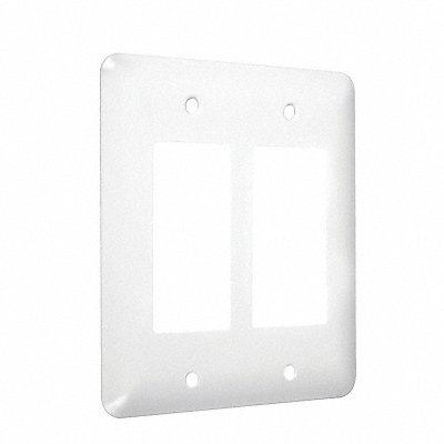Maxi Wallplate 2-Gang 2-Decor Wt Smth MPN:WRW-RR