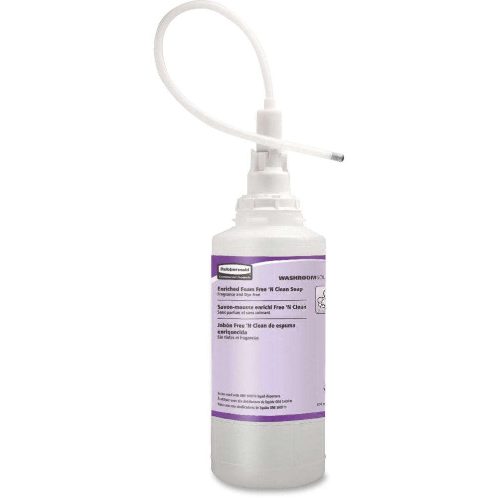 Rubbermaid Commercial One Shot Foam Free N Clean Soap - 27.1 fl oz (800 mL) - Hand - Multicolor - pH Balanced, Fragrance-free, Hygienic, Dye-free - 4 / Carton MPN:RCP750389
