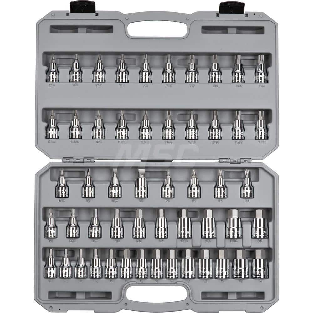 1/2 Inch Drive Hex, Torx, TR Torx, Phillips, Slotted Bit Socket Set (52-Piece) MPN:SHB92302
