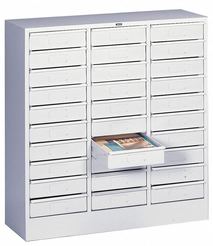 Horz Lit Organizer Ltr 30 Drawer Lt Gray MPN:2085LGY