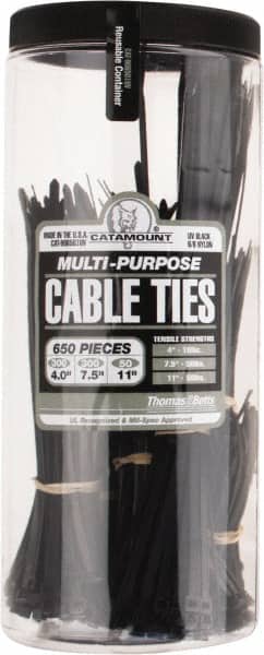 4 to 11 Inch Range, Black Cable Ties MPN:90650-IUV