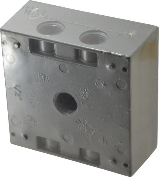Electrical Outlet Box: Aluminum, Square, 4-9/16